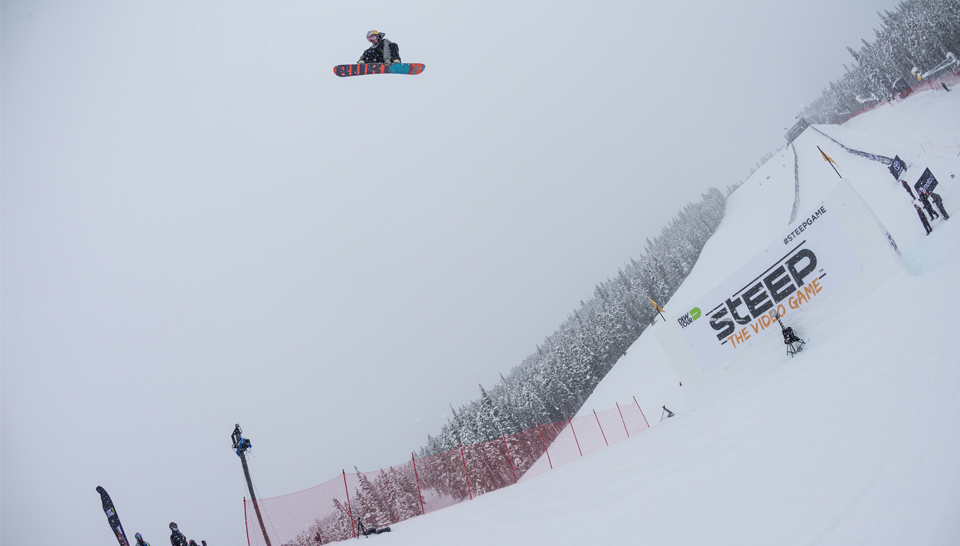 Snowboard jump competition marquee